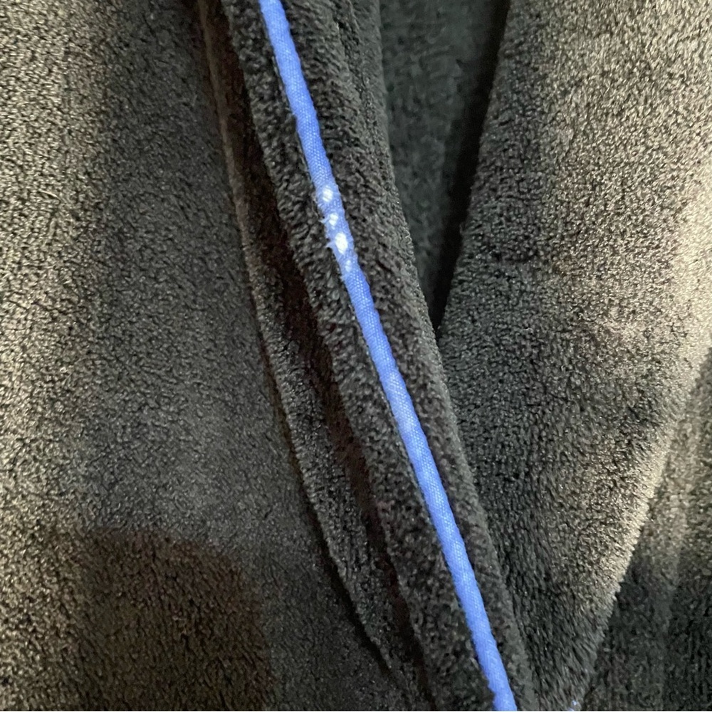Polo Ralph Lauren Plush Velour Bath Robe Black Men's O/S Belted Pockets - Picture 10 of 12